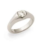 Platinum Lotus Ring with a Diamond BG Platinum Lotus Ring with a Diamond